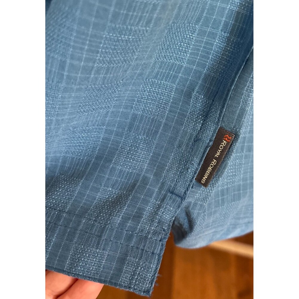 Royal Robbins Short Sleeve Button Up Shirt Mens Small Blue Modal Relaxed Fit - Picture 7 of 12